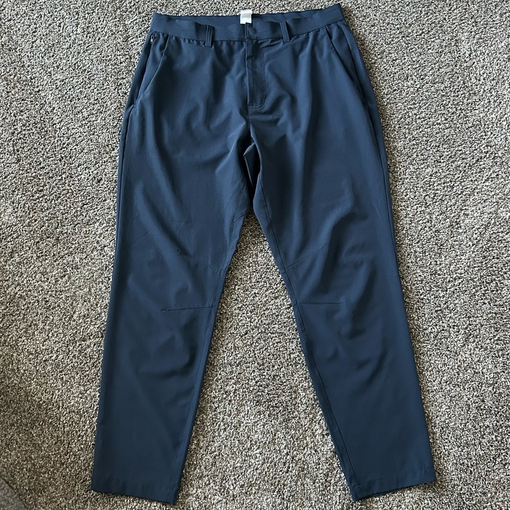 Fabletics Deep Navy Flat Front Pant, Size 34x32, Great Condition